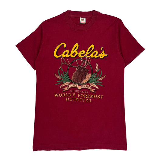 Cabelas Fruit Of The Loom Single Stitch T-Shirt - Medium Red Cotton