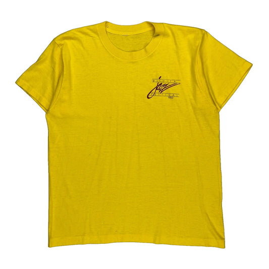 Wichita Festival 1985 Single Stitch T-Shirt - Large Yellow Cotton