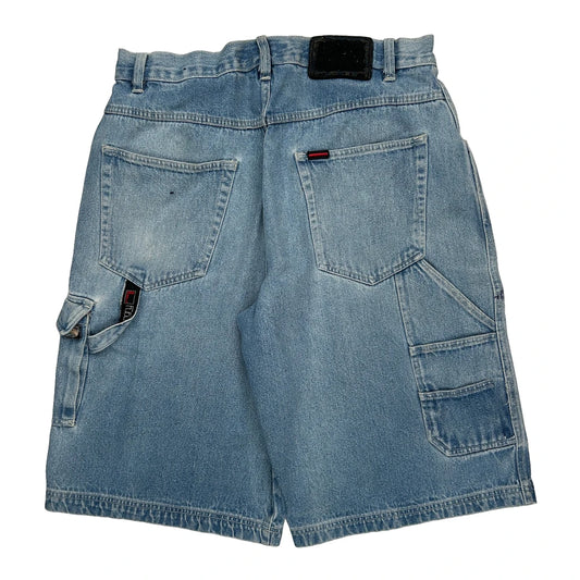 Fubu Cargo Carpenter Shorts - 36W 12L Light Wash Denim