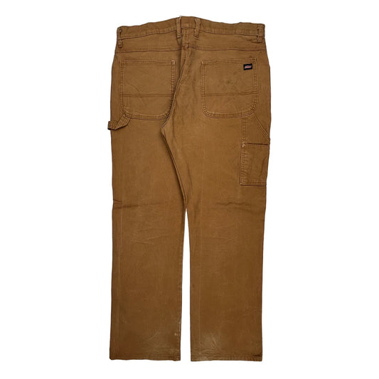 Dickies Carpenter Trousers - 38W 32L Brown Cotton