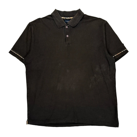 Burberry Golf Polo Shirt - Large Black Cotton