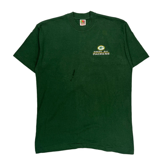 Green Bay Packers Fruit Of The Loom Single Stitch T-Shirt - XL Green Cotton