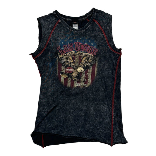 Harley Davidson Graphic Vest - Large Black Cotton