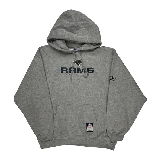 St. Louis Rams Reebok Nfl Hoodie - Large Grey Cotton Blend