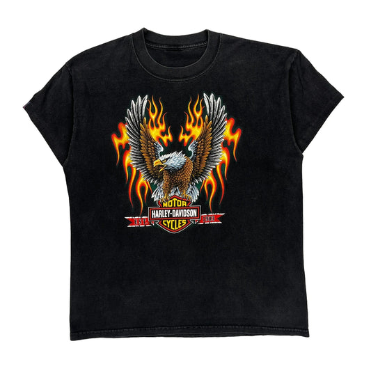 Harley Davidson Single Stitch T-Shirt - XL Black Cotton