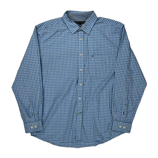 Vintage Tommy Hilfiger Checked Shirt - XL Blue Cotton