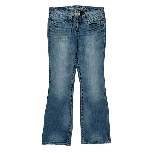 Harley Davidson Boot Cut Jeans - 30W UK 8 Blue Cotton