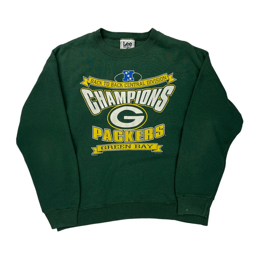 Green Bay Packers Lee Sport Nfl Sweatshirt - Large Green Cotton