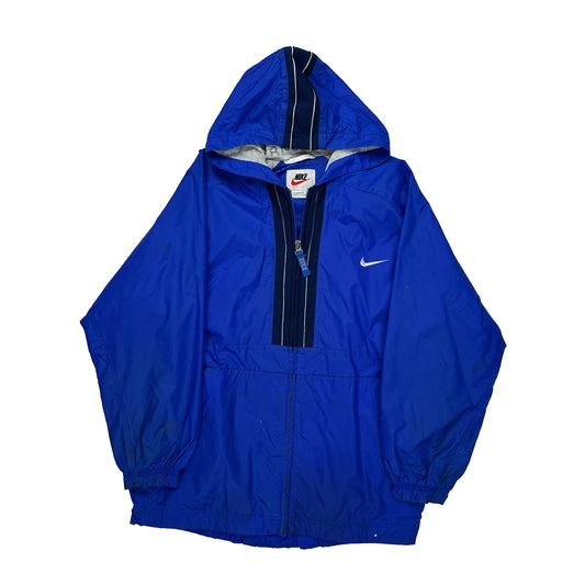 Nike Windbreaker - Large Blue Polyester