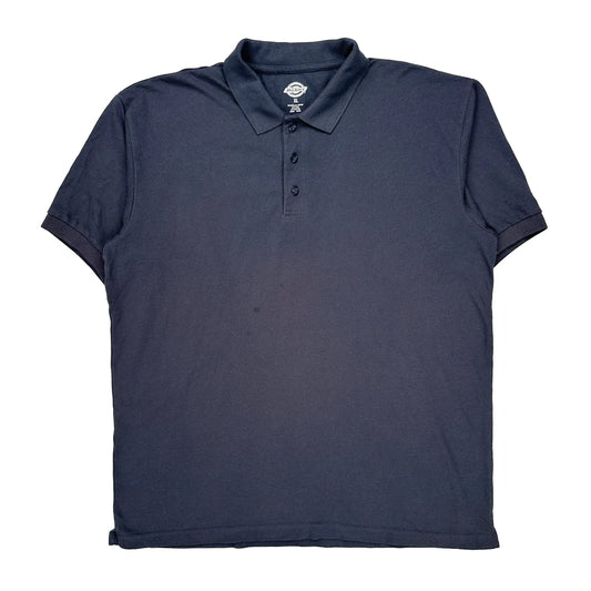 Dickies Polo Shirt - XL Navy Cotton Blend