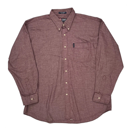 Chaps Ralph Lauren Shirt - 2XL Burgundy Cotton Blend