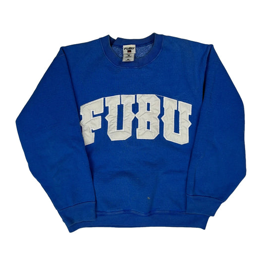 Fubu Spellout Sweatshirt - Small Blue Cotton