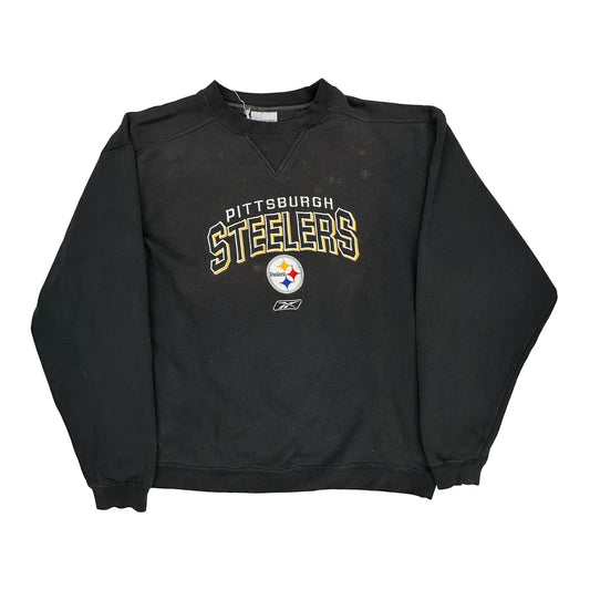 Pittsburgh Steelers Reebok Football Sweatshirt - Medium Black Cotton Blend