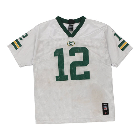 Vintage white Age 13-14 Green Bay Packers Aaron Rogers Reebok Jersey - boys x-large